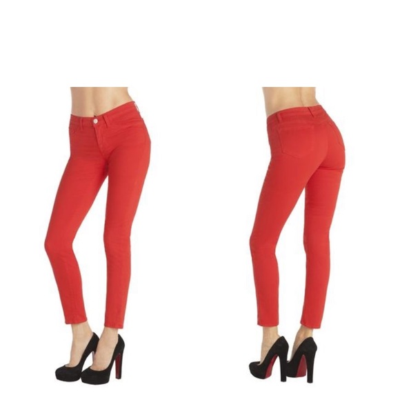 J Brand Skinny Leg Jeans - Size 26 - Red - Picture 1 of 6